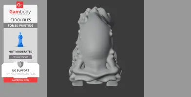 3D model of a Papiliovenator skull, front view, for 3D printing.