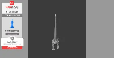 3D model of a long-necked prehistoric animal for 3D printing.