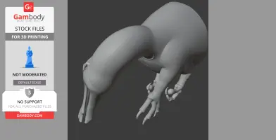3D model of a prehistoric animal, Angaturama, in a bent position showing detailed claws and neck.