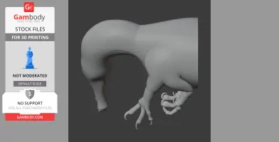 3D model of a prehistoric animal's legs with detailed claws, designed for 3D printing.