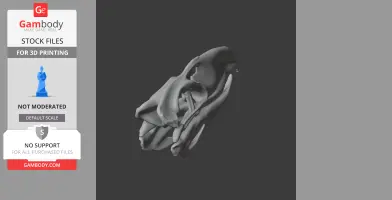3D model of a Pelorovis skull replica for 3D printing, shown in a side view.