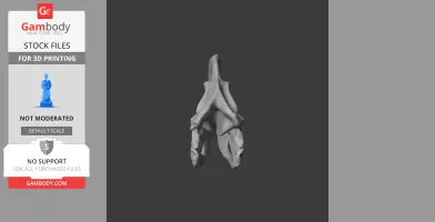 3D model of a Pelorovis skull replica, showcasing intricate bone structures for printing.
