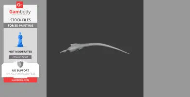 A sleek, long-tailed prehistoric creature model for 3D printing.