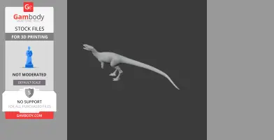 3D model of a dinosaur-like prehistoric creature with a long tail and slender body, for 3D printing.