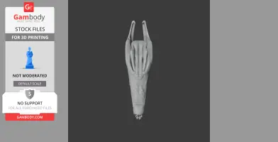 3D model of a Philippine crocodile skull viewed from above, designed for 3D printing.
