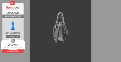 Philippine crocodile skull replica for 3D printing, viewed from above with detailed teeth structure.