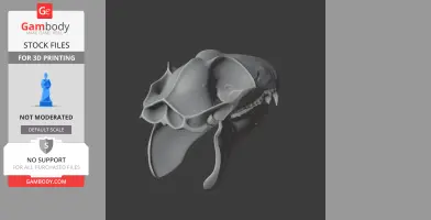 3D model of a Philippine Flying Lemur skull, showcasing detailed bone structure for printing.