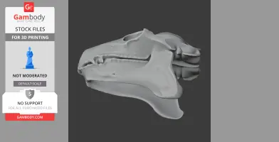 Render of a Philippine flying lemur skull replica designed for 3D printing, showing side view details.