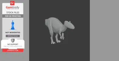 3D model of a prehistoric Apatodon, detailed texture, standing on four legs for 3D printing.