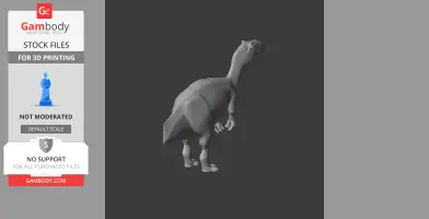 3D model of a prehistoric dinosaur-like creature standing upright, ready for 3D printing.