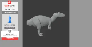 3D model of an Apatodon dinosaur for printing, featuring a textured, lifelike prehistoric design.