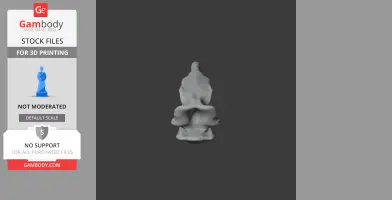 3D model of a Phorusrhacos skull replica in gray, viewed from the front, ready for 3D printing.