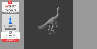A 3D model of a feathered dinosaur, Apatoraptor, with long legs and a slender body for printing.