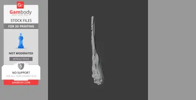 Side view of a detailed 3D model of a pig-footed bandicoot skull for printing.