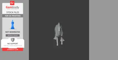 Front view of a detailed 3D model of a prehistoric Aquilarhinus dinosaur for 3D printing.