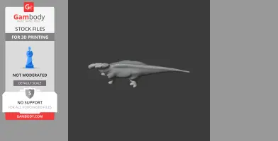3D model of a dinosaur with a distinctive crest, designed for 3D printing.
