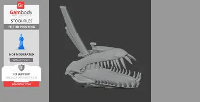 Plesiosaurus Skull - Skull Replica STL