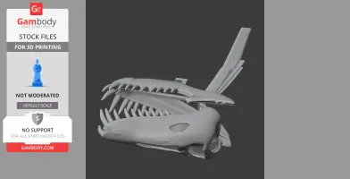 Plesiosaurus Skull - Skull Replica STL