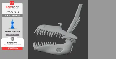 Plesiosaurus Skull - Skull Replica STL