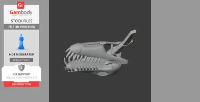 Plesiosaurus Skull - Skull Replica STL