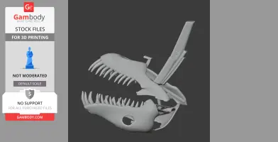 Plesiosaurus Skull - Skull Replica STL