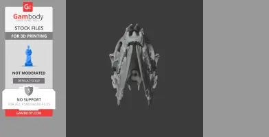 3D model of a Pliohippus skull, showcasing front details for 3D printing.