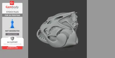 Detailed 3D Poekilopleuron skull model with defined features for 3D printing.