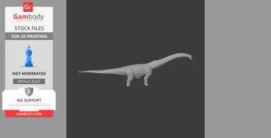 Gray 3D model of a long-necked, four-legged Ardetosaurus for 3D printing.