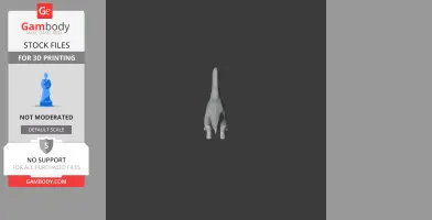 3D model of a prehistoric Ardetosaurus viewed from behind, shown as an STL file for printing.