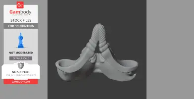 3D model of a Port Jackson shark skull with detailed ridges and natural curves for printing.