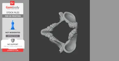 3D model of a Port Jackson shark skull, featuring textured ridges and distinct jaw structure for printing.