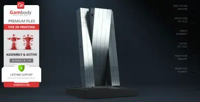 Rectangular metallic robot model for 3D printing, inspired by 'Interstellar's' TARS.