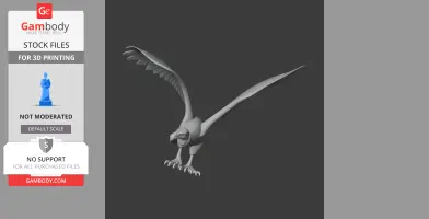 3D model of a prehistoric bird, Argentavis, with outstretched wings for printing.