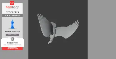 3D model of Argentavis in flight, showcasing detailed wings for 3D printing.
