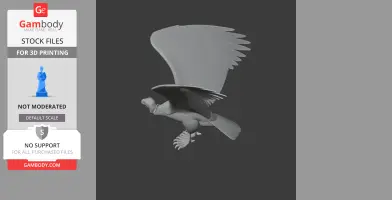 3D model of a flying Argentavis with outstretched wings, designed for 3D printing.