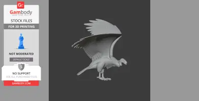 3D model of a prehistoric Argentavis bird in flight with detailed wings and features.