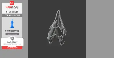 3D model of a Priodontognathus skull replica, viewed from the top.