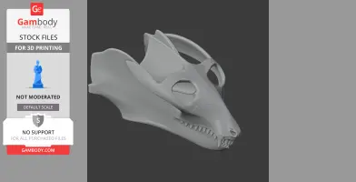3D model of a Probainognathus skull, showcasing detailed bones and teeth.