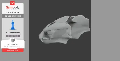 3D model of a Probainognathus skull, designed for 3D printing, side view.