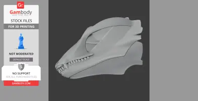 3D model of a Probainognathus skull, side view, showcasing detailed teeth and cranial structure.