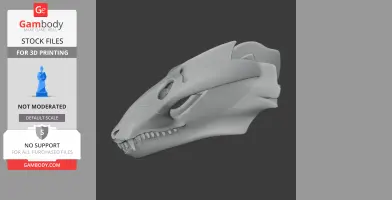 3D model of a Probainognathus skull, side view, for 3D printing, displayed on a dark background.