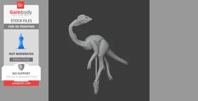 3D model of a prehistoric Arkansaurus, featuring a long neck and tail, suitable for 3D printing.