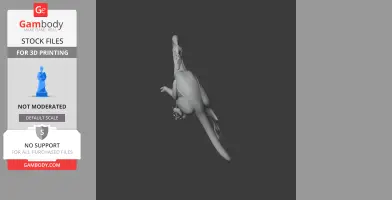 3D model of Arkansaurus dinosaur for 3D printing, viewed from the top.