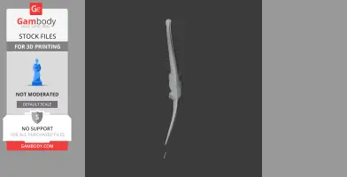 A 3D model of a long-tailed prehistoric animal, viewed from the side, designed for 3D printing.