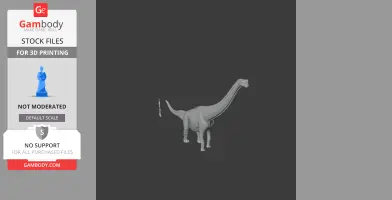 A 3D model of a long-necked, prehistoric dinosaur, suitable for 3D printing.