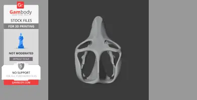 3D model of a Prodeinodon skull with a smooth, streamlined structure for printing.
