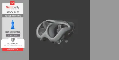 A 3D model of a Prodeinodon dinosaur skull, designed for 3D printing, displayed on a grey background.