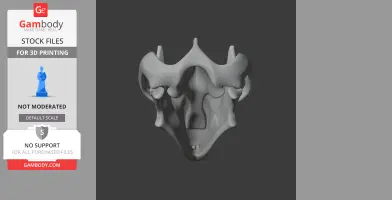 Dinosaur skull replica STL file for 3D printing, featuring detailed bone structure.