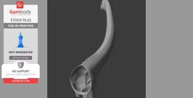 A 3D model of Arrudatitan's long, curved neck and partial body, designed for 3D printing.