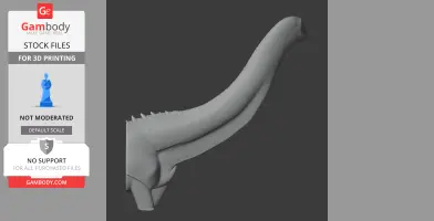 3D model of a long-necked dinosaur with textured skin, viewed from the side.